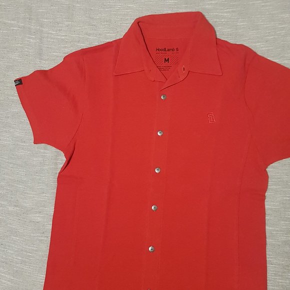 Hemp Hoodlamb Lounge Polo Red Medium Organic cotton hemp - Picture 1 of 3